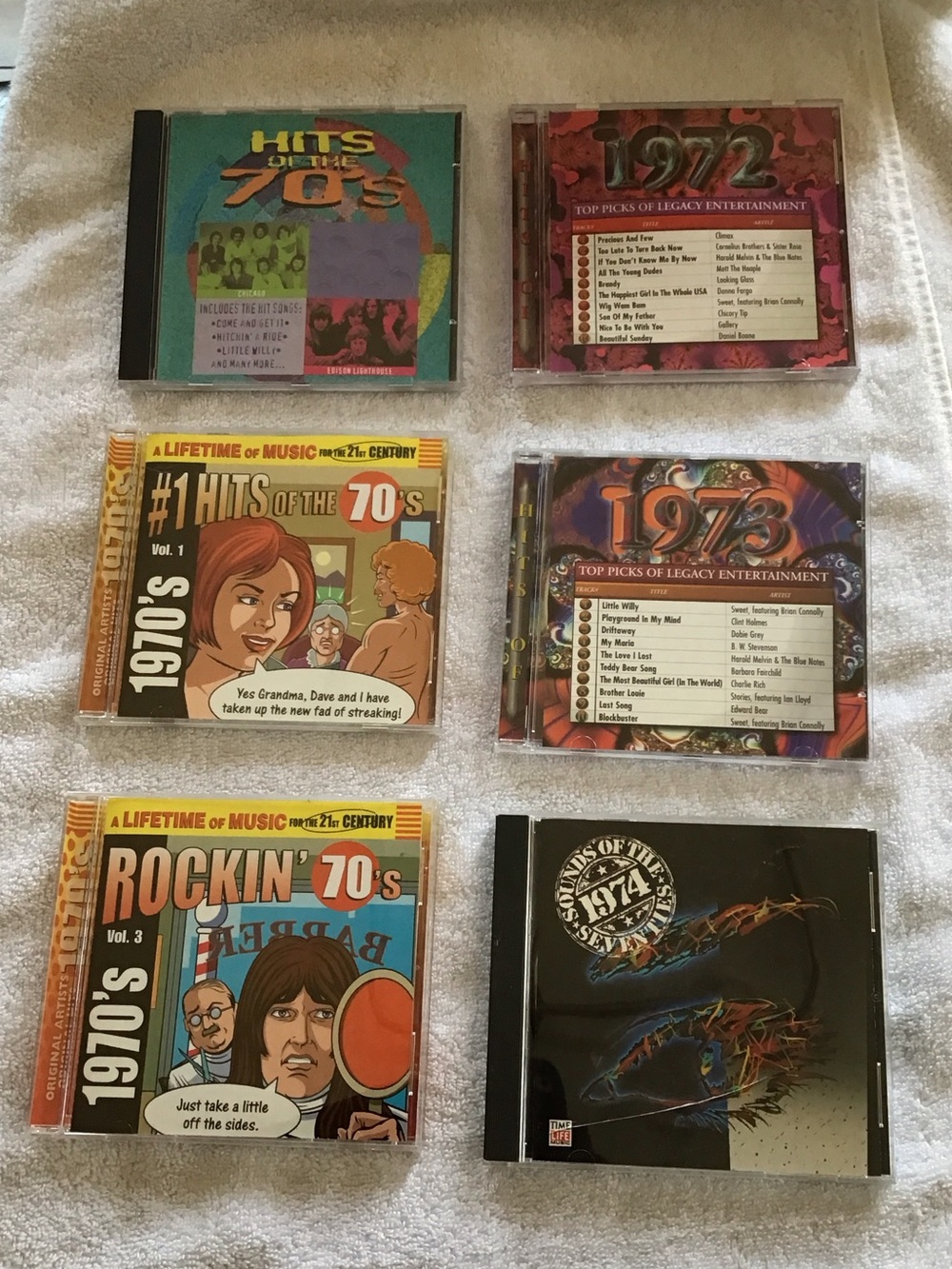 Bundle of 6 gently used compilation CDs songs from the 70s